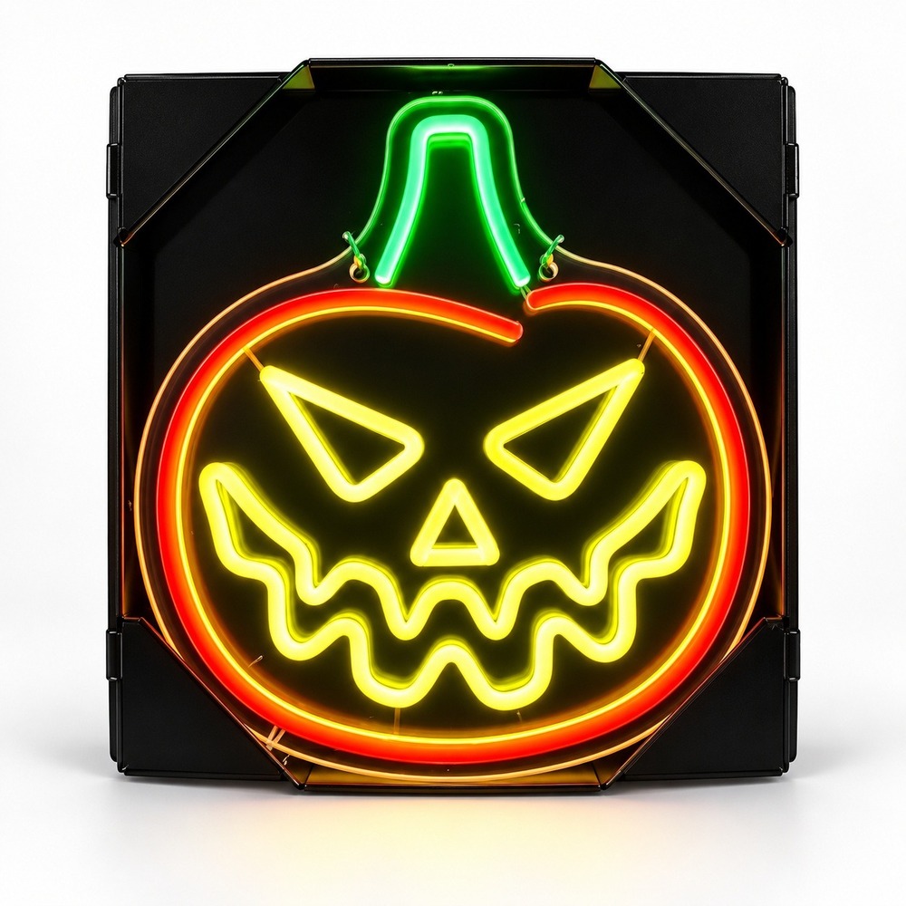Kohl's Celebrate Together LED Neon Jack-O-Lantern Sign Halloween Wall Decor NEW